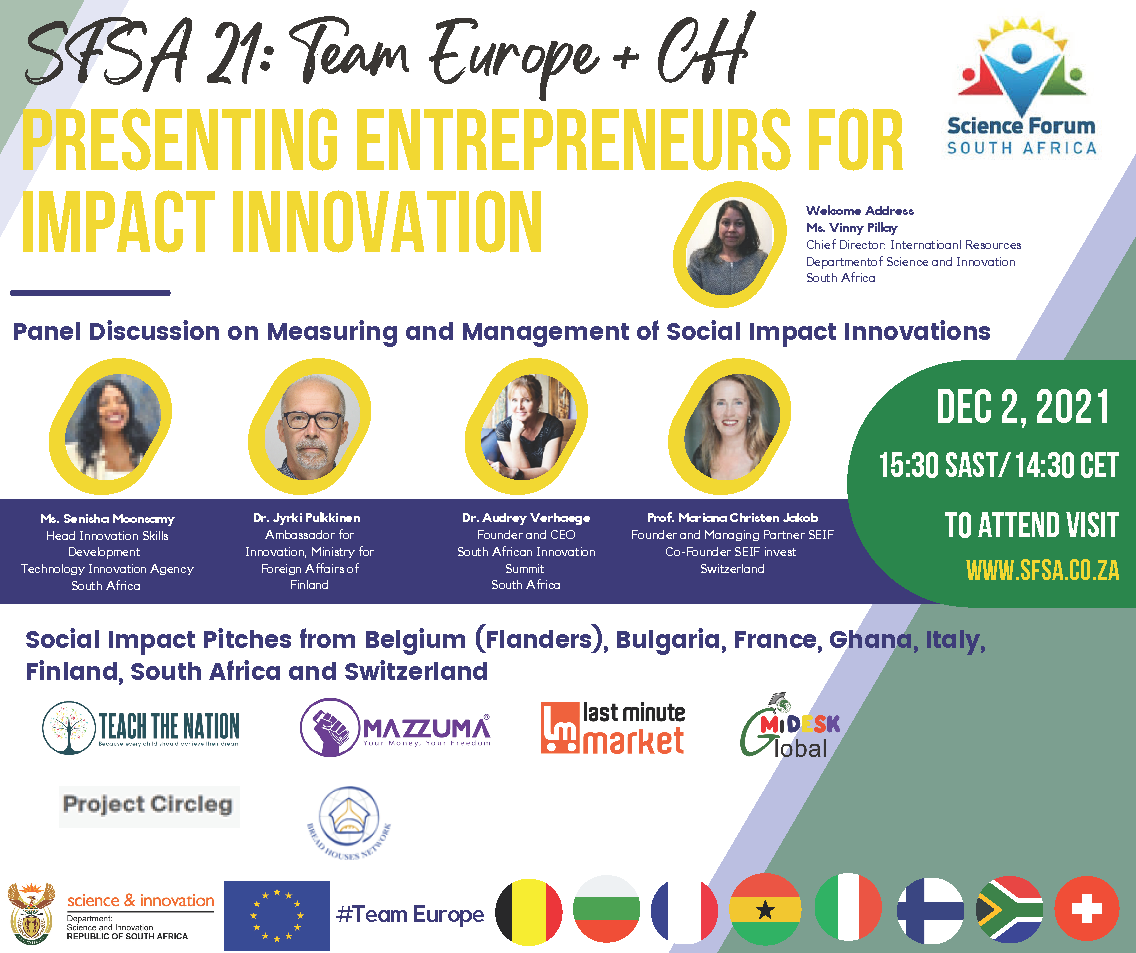 Team Europe & CH:  Presenting Entrepreneurs for Impact Innovation